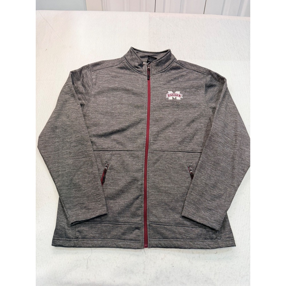 Colosseum Mississippi State Bulldogs Full Zip Jacket Grey Maroon Mens XL NCAA
